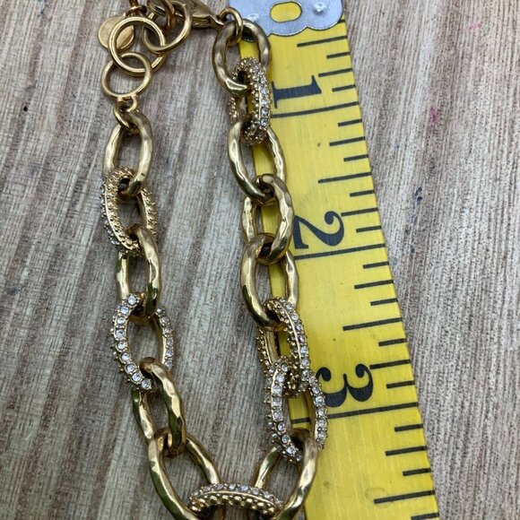Stella & Dot Christina Gold Tone Rhinestone Link Bracelet - Picture 4 of 7